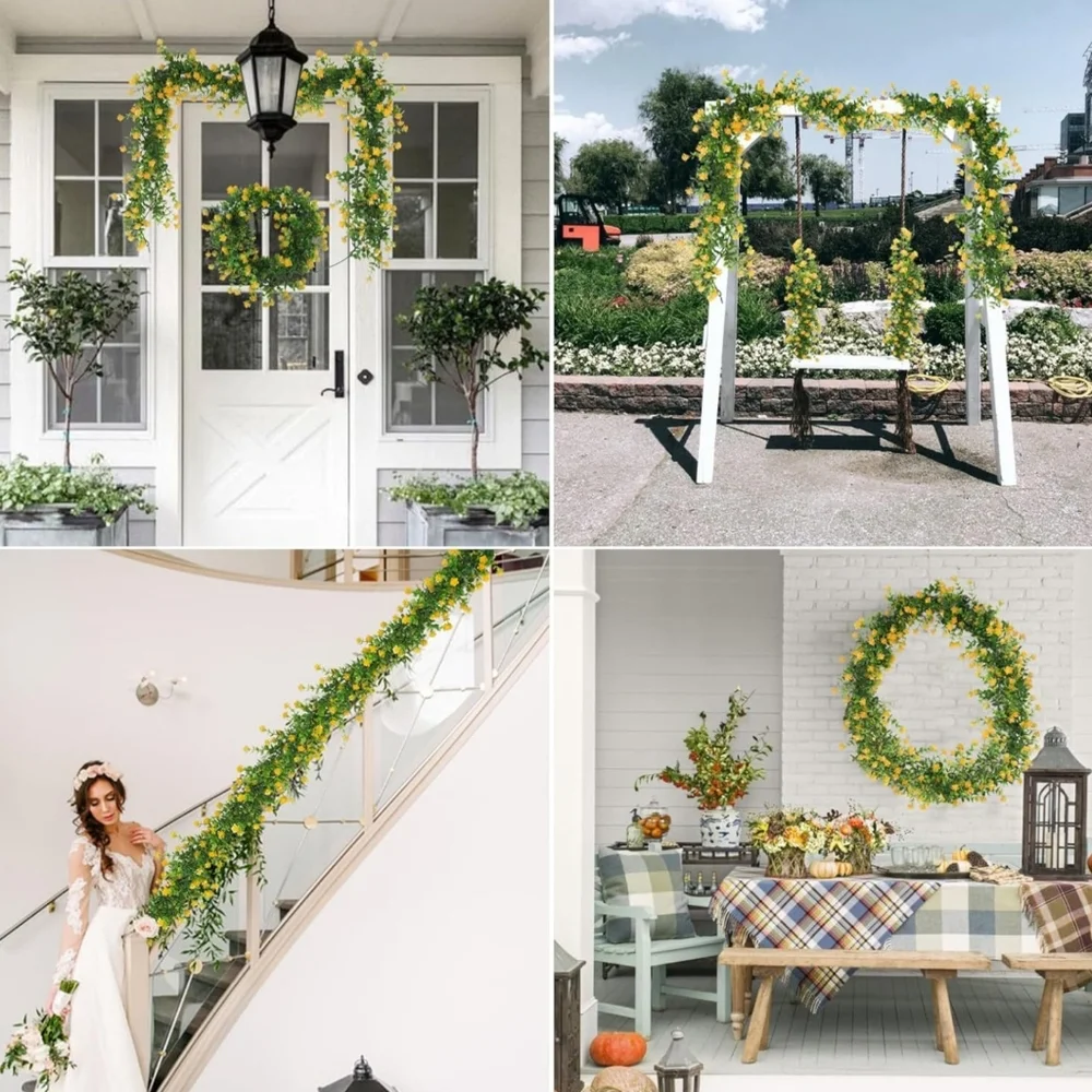 Artificial Yellow Flower Garland 3-Pack